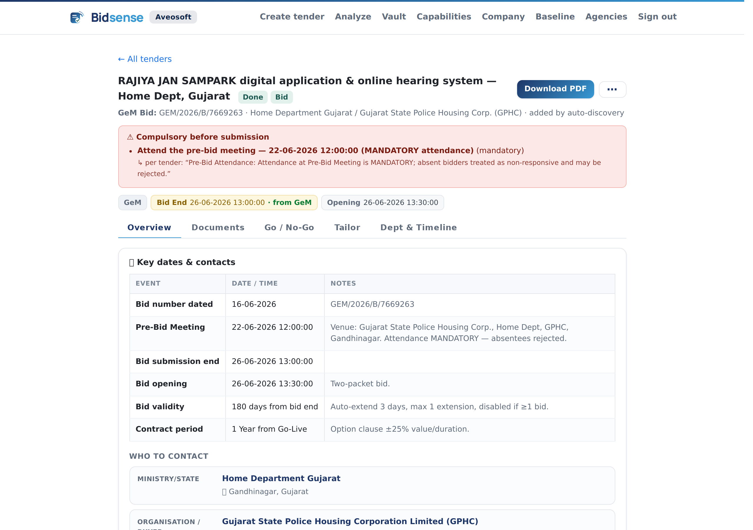 Bidsense analysis